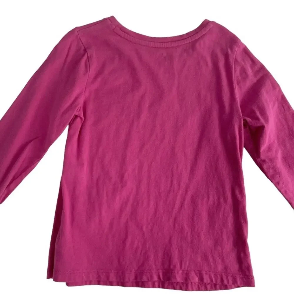 Gap Long Sleeve Pink Glitter Graphic T Shirt Pegasus Horse Girls 5
